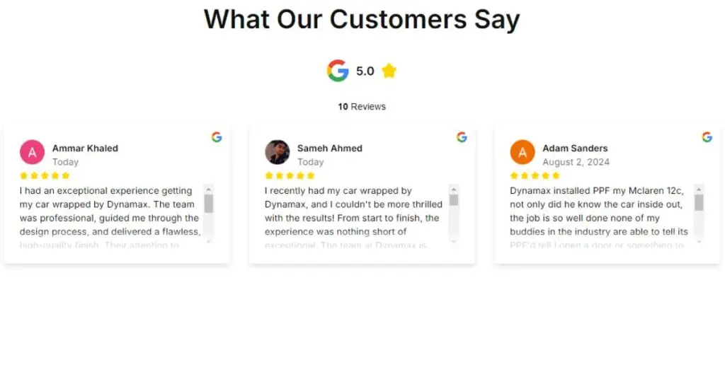 Positive Customer Reviews | Dynamax Wraps | Vinyl Car Wraps and Vehicle Wraps services